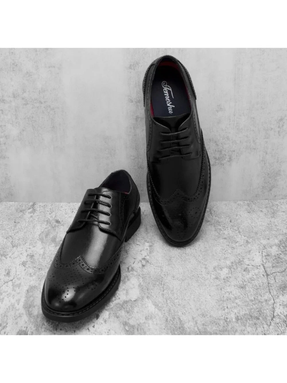 Men's Black Oxford Business Formal Dress Rubber Casual Important Leather Shoes